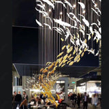 Feather LEAF LED DOUBLE HEIGHT STAIR CHANDELIER - WARM WHITE