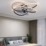 500 MM Black Low Ceiling Light with Fan LED Chandelier - Warm White