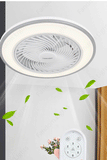 500 MM Round White Mesh Ceiling Light with Fan LED Chandelier - Warm White