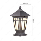 Square Pillar Light Frost Glass Modern Gate Light Lantern Lamp Post Outdoor Lamp (Color : Brown)