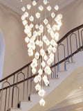 LED Lotus DOUBLE HEIGHT STAIR CHANDELIER - WARM WHITE - Ashish Electrical India