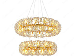 2 Rings Crystal Design Glass Modern LED Chandelier - Warm White