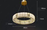 600 MM Crystal Golden LED Ring Chandelier Light for Living Room Round Dining Room - Warm White