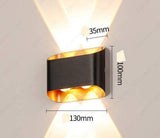 4 LED Outdoor Black Gold Wall Gate Lamp Up and Down Wall Light Waterproof (Warm White) - Ashish Electrical India