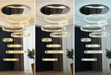 7 LIGHTS 7 RINGS CRYSTAL LED CHANDELIER HANGING LAMP - WARM WHITE