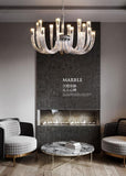 16 Arm Clear Glass Chandelier Ceiling Lights Hanging Lamp - Warm White - Ashish Electrical India