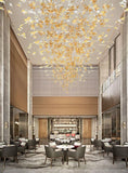 Maple Leaf LED DOUBLE HEIGHT STAIR CHANDELIER - WARM WHITE