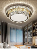 800 MM GOLD K9 CRYSTAL 3 LAYERS LED CHANDELIER LAMP for Drawing Room - WARM WHITE