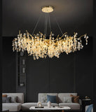 1200MM LONG GOLDEN LONG DROP CRYSTAL CHANDELIER CEILING LIGHTS HANGING - WARM WHITE - Ashish Electrical India
