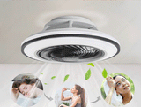 500 MM Round White Mesh Ceiling Light with Fan LED Chandelier - Warm White