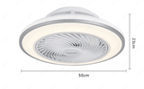 500 MM Round White Mesh Ceiling Light with Fan LED Chandelier - Warm White