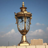 Retro Pillar Light Antique Brass Gate Lamp E27 Lantern Post E27 - Bronze