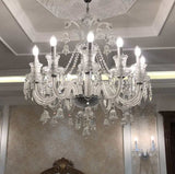8 Light White Glass Italian Chandelier Ceiling Lights Hanging - Warm White