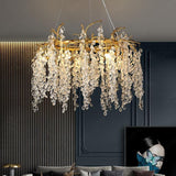 600 MM Crystal Gold Metal LED Tree Chandelier Hanging Suspension Lamp - Warm White - Ashish Electrical India