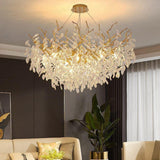 800 MM Crystal Gold LED Tree Chandelier Light for Living Room Round Dining Room Chandelier Over Table - Warm White
