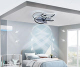 500 MM Black Low Ceiling Light with Fan LED Chandelier - Warm White