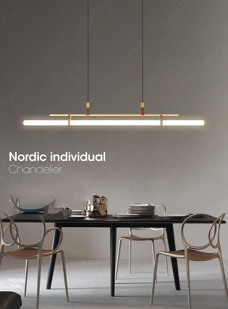 Gold 1200MM Long LED Chandelier with Acrylic Light Warm White