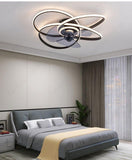 500 MM Black Low Ceiling Light with Fan LED Chandelier - Warm White