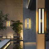 600MM Led Modern Black Outdoor Waterproof Wall Light - Warm White