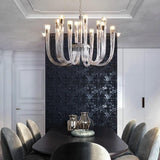 16 Arm Clear Glass Chandelier Ceiling Lights Hanging Lamp - Warm White - Ashish Electrical India