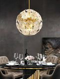 600 MM Crystal Gold Glass Chandelier Hanging Lamp - Warm White - Ashish Electrical India