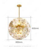 600 MM Crystal Gold Glass Chandelier Hanging Lamp - Warm White - Ashish Electrical India