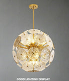 600 MM Crystal Gold Glass Chandelier Hanging Lamp - Warm White - Ashish Electrical India