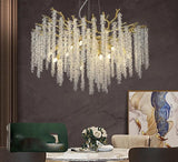 600 MM Crystal Gold Metal LED Tree Chandelier Hanging Lamp - Warm White - Ashish Electrical India