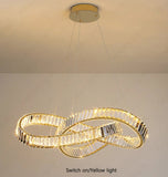 Crystal Curvy Metal Glass Modern LED Chandelier 1200 MM Ring - Warm White