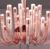 32 ARM Rose Gold GLASS Spanish CHANDELIER CEILING LIGHTS HANGING LAMP - WARM WHITE