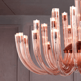 32 ARM Rose Gold GLASS Spanish CHANDELIER CEILING LIGHTS HANGING LAMP - WARM WHITE
