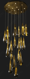 16 -LIGHT LED Crystal ring DOUBLE HEIGHT STAIR CHANDELIER - WARM WHITE