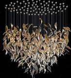 Foliate Chandelier Gold Plated