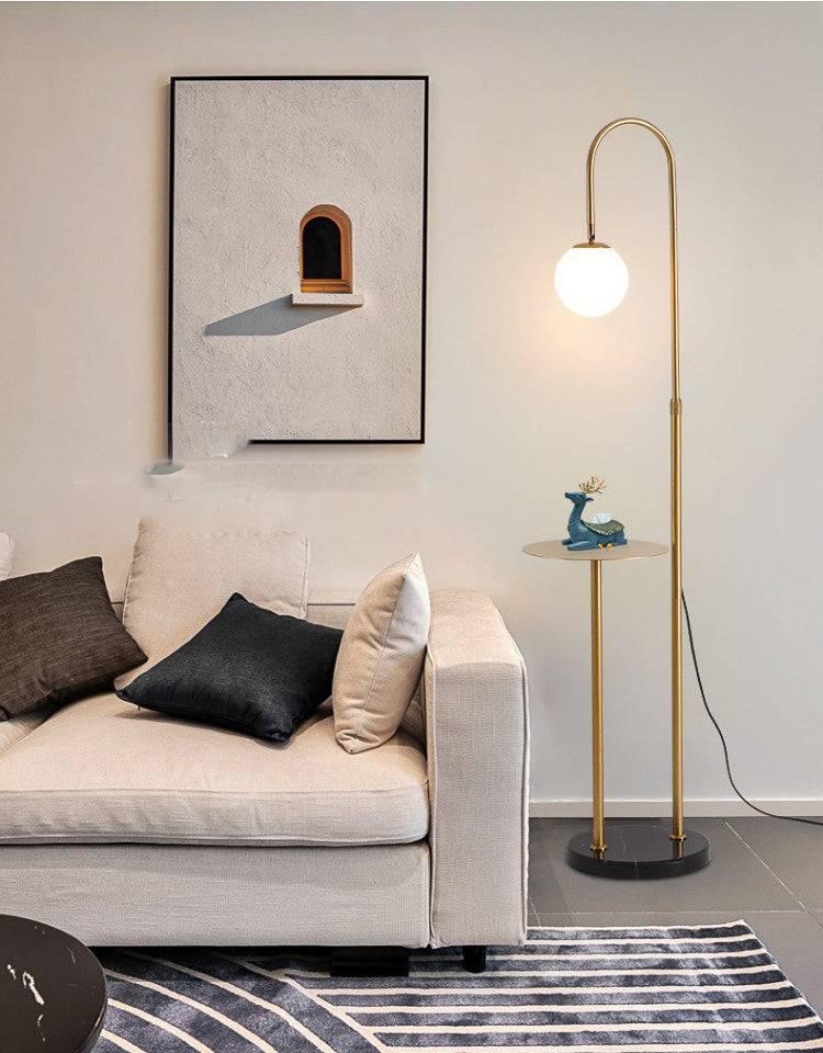 Glass and gold floor lamp hotsell
