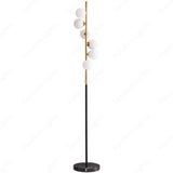 6 Frosted Glass Black Gold Floor lamp Living Room Light for Home Lighting Standing lamp - Warm White - Ashish Electrical India