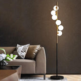6 Frosted Glass Black Gold Floor lamp Living Room Light for Home Lighting Standing lamp - Warm White - Ashish Electrical India