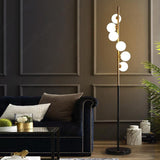 6 Frosted Glass Black Gold Floor lamp Living Room Light for Home Lighting Standing lamp - Warm White - Ashish Electrical India
