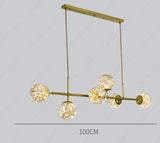 6 Fairy Light Gold Amber Glass Chandelier Ceiling Light - Warm White - Ashish Electrical India