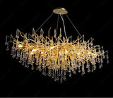 1200MM Long Golden Waterdrop Crystal Chandelier Ceiling Lights Hanging - Warm White - Ashish Electrical India