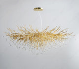 1200MM Long Golden Waterdrop Crystal Chandelier Ceiling Lights Hanging - Warm White - Ashish Electrical India