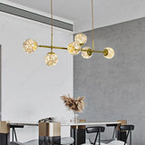 6 Fairy Light Gold Amber Glass Chandelier Ceiling Light - Warm White - Ashish Electrical India