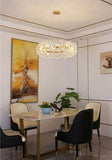Crystal Design Glass Modern LED Chandelier 600 MM Ring - Warm White - Ashish Electrical India