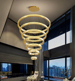 8 LIGHTS 8 RINGS Crystal LED CHANDELIER HANGING LAMP - WARM WHITE - Ashish Electrical India