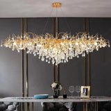 1800MM LONG GOLDEN WATERDROP CRYSTAL CHANDELIER CEILING LIGHTS HANGING - WARM WHITE - Ashish Electrical India
