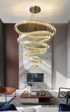 8 LIGHTS 8 RINGS Crystal LED CHANDELIER HANGING LAMP - WARM WHITE - Ashish Electrical India
