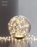 6 Fairy Light Gold Amber Glass Chandelier Ceiling Light - Warm White - Ashish Electrical India