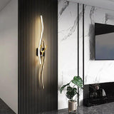 600MM Sleek Modern Black Gold Long Gold Deer LED Wall Lamp - Warm White - Ashish Electrical India
