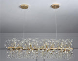 950x300MM Crystal Design Glass Gold Modern LED Chandelier Light - Warm White - Ashish Electrical India