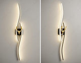 600MM Sleek Modern Black Gold Long Gold Deer LED Wall Lamp - Warm White - Ashish Electrical India