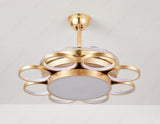 Invisible Golden Rings Ceiling Fan Chandelier with Remote Control 4 ABS Blades - Warm White - Ashish Electrical India